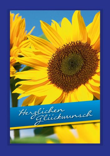 Glückwunschkarte mit Sonnenblume
