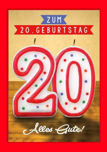 Geburtstagskarte Kerzen 20 Jahre