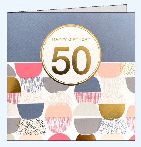 Quadratische Gratulationskarte zum 50. Geburtstag