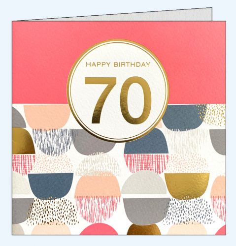 Quadratische Gratulationskarte zum 70. Geburtstag