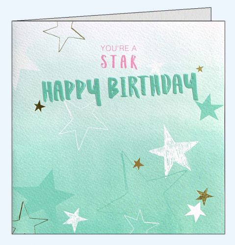 Geburtstagskarte Pastel Sterne Happy Birthday