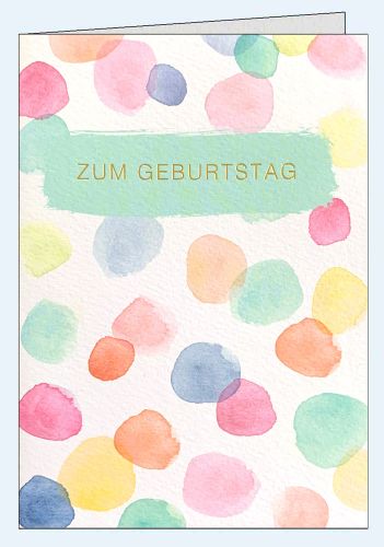 Kleine Geburtstagskarte mit farbigen Punkten