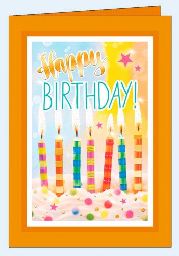 Geburtstagskarte farbige Kerzen