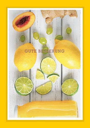 Genesungskarte Zitrone und Früchte