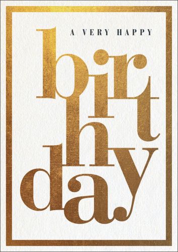 Geburtstagskarte mit goldigem Text