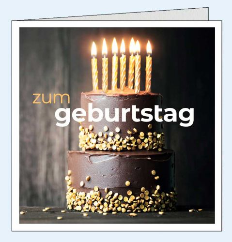 Geburtstagskarte mit Kuchen und Kerzen