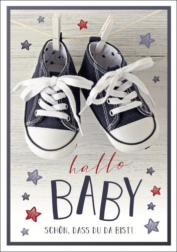 Glückwunschkarte zum Baby Schuhe