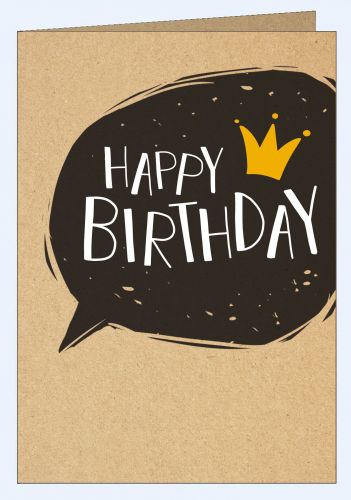 Trendige Geburtstagskarte Craft mit Krone