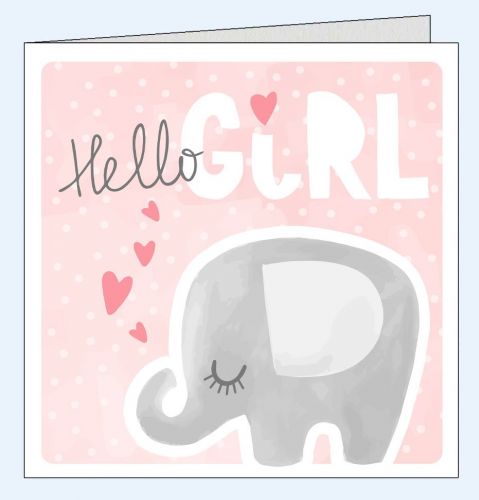 Schöne Geburtskarte Elefant Girl