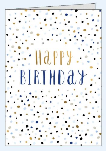 Moderne Geburtstagskarte Blau mit Punkten