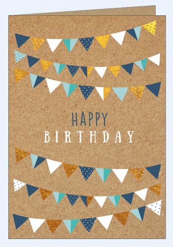Trendige Geburtstagskarte Craft Fähnchen Birthday