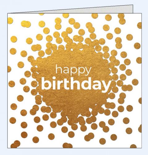 Edle Geburtstagskarte Happy Birthday Goldpunkte