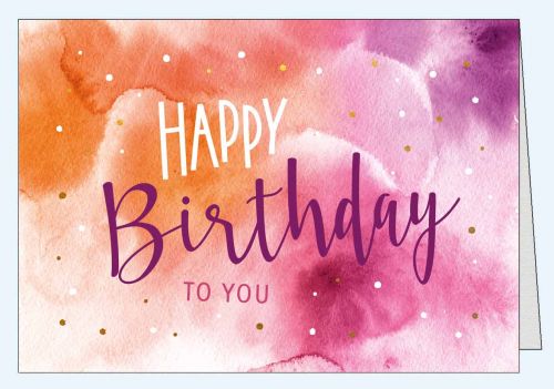 Farbige Geburtstagskarte Aquarell Happy Birthday