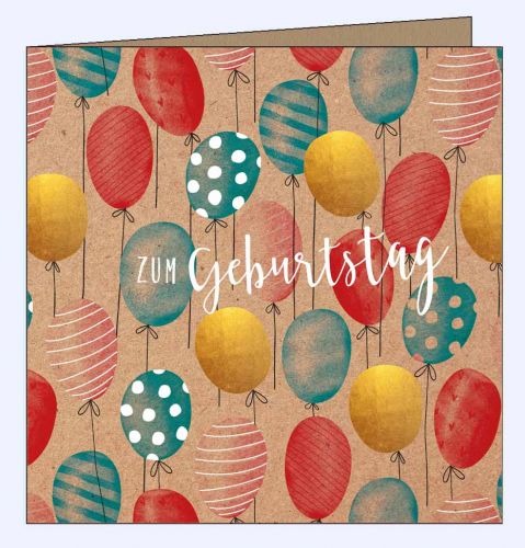 Geburtstagskarte Craft farbige Luftballons