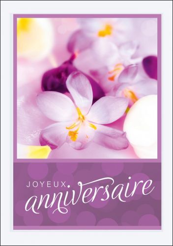 Carte d'anniversaire violettes