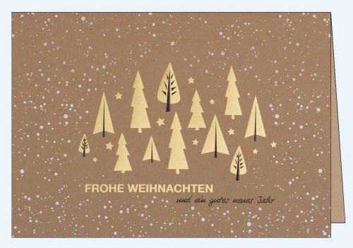 Moderne Weihnachtskarte Craft Tannenwald
