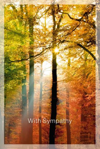 Trauerkarte Sympathy mit Herbstwald