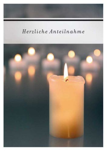 Trauerkarte mit weisser Kerzen