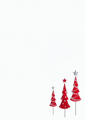 Weihnachtsbriefpapier mit roten Christbäumen