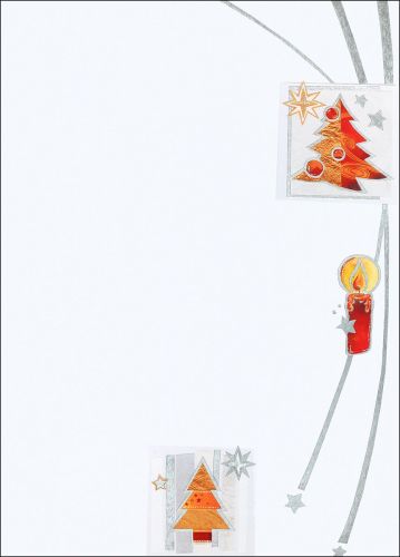 Briefpapier Weihnachten roter Weihnachtsbaum Kerze