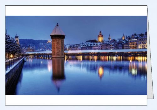 Weihnachtskarte Foto Kapellbrücke Altstadt Luzern