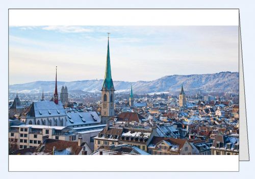 Foto Weihnachtskarte Zürich Blick über Stadt