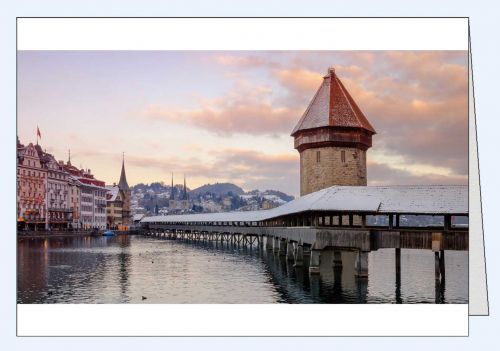 Foto Weihnachtskarte Luzern Kapellbrücke