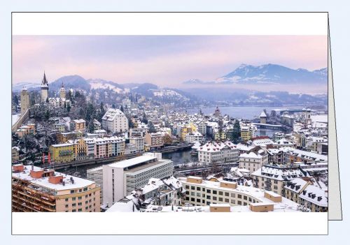Foto Weihnachtskarte Luzern Panorama Winter