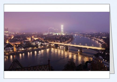 Foto Weihnachtskarte Basel Panorama Winter