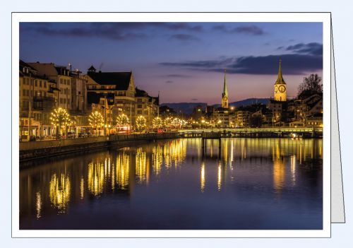 Foto Weihnachtskarte Zürich Limmat Niederdorf