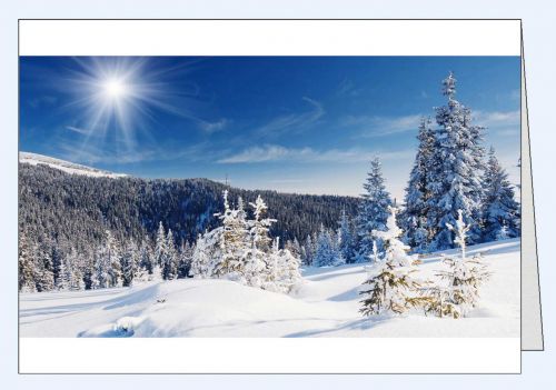 Fotokarte Winterlandschaft Wintersonne