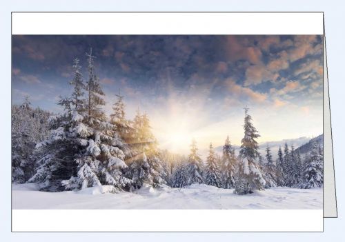Fotokarte Winterlandschaft Sonnenuntergang
