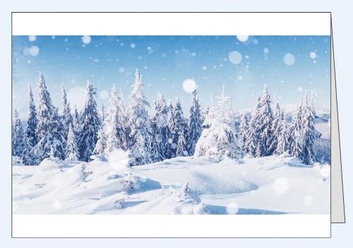 Fotokarte Winterlandschaft im Schneegestöber