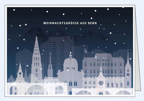 Moderne Weihnachtskarte Silhouette Bern