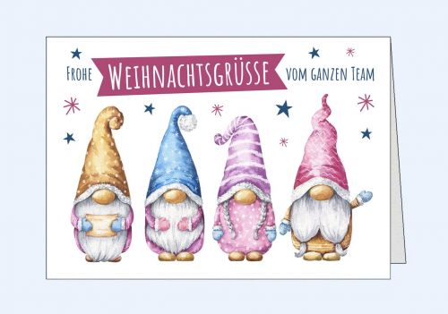 Günstige Weihnachtskarte Team Wichtel