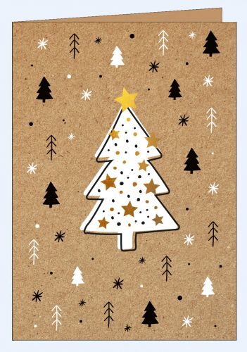 Weihnachtskarte Craft Weisser Christbaum