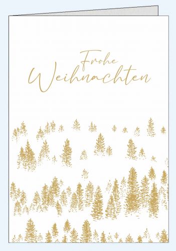 Edle Weihnachtskarte mit goldigem Baummuster