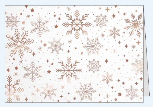 Edle Weihnachtskarte mit bronze Schneesterne