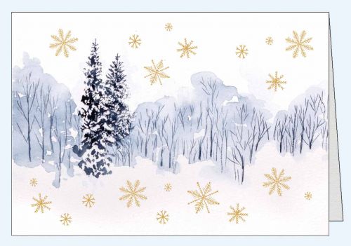 Weihnachtskarte kunstvolle Winterlandschaft