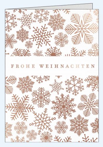 Edle Weihnachtskarte mit Schneestern-Muster