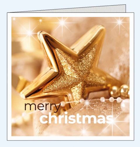 Foto Weihnachtskarte Merry Christmas Goldstern