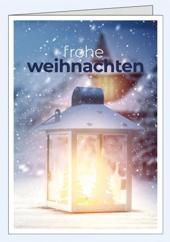 Schweizer Weihnachtskarte mit Weihnachtslaterne