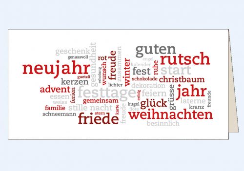 Neutrale Weihnachtskarte mit Weihnachtswörter